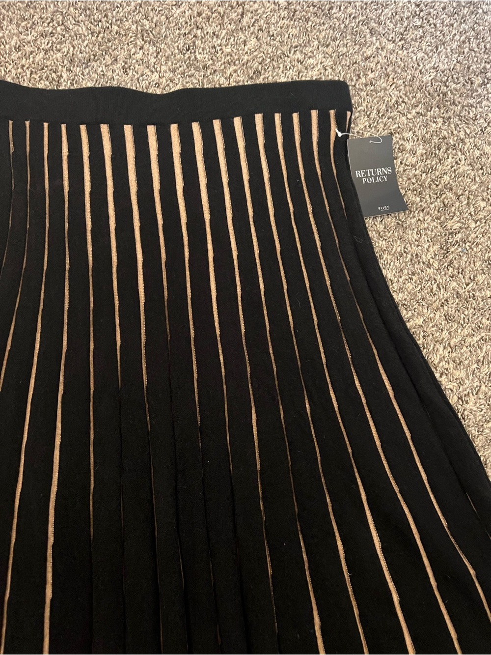 Pure Collection black cashmere wool pleated midi skirt cozy winter academia - Picture 2 of 7